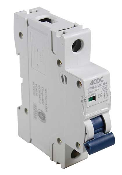 10AMP 1 P 4,5KA C CURVE DIN MCB